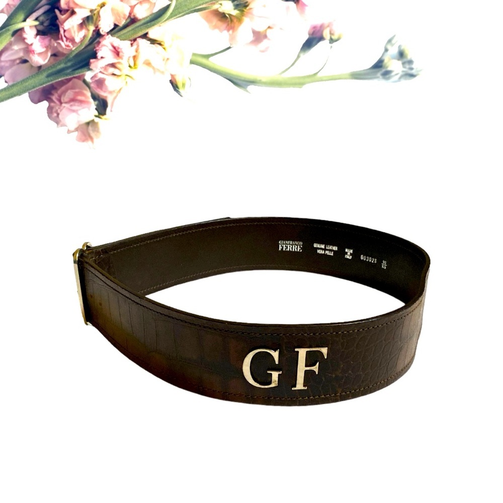 Gianfranco Ferre Croc Leather Vintage  Belt made in Italy